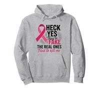 Breast Cancer Fighter Pink Ribbon Mastectomy Survivor Pullover Hoodie