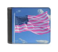 Breast Cancer Flag Printed Bifold Wallet with Hidden Compartments Pocket Money and Credit Card Holder for Men Women