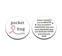 Breast Cancer Gifts for Woman, Get Well Gift, Pocket Hug Token, Breast Cancer Awareness Accessories, Pink Ribbon Supplies, Chemo Survivors Warrior Gifts for Women Friends, after Mastectomy Must Haves
