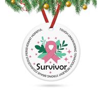 Breast Cancer Gifts for Women Ceramic Ornament Keepsake Encouragement Gift for Women Inspirational Gift for Breast Cancer Survivor Friends Christmas Ornament for Tree Decorations Birthday Gifts
