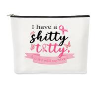 Breast Cancer Gifts for Women Makeup Bag Motivational Gifts for Women Breast Cancer Survivor Gift Thoughtful Gift for Cancer Patients Cosmetic Bag Make up Presents for Grandma Coworkers Girlfriend