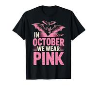 Breast Cancer Halloween Bats Vampire October Pink Survivor T-Shirt