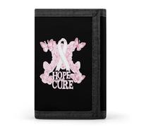 Breast Cancer Hope Fight Cure Cloth Wallet Card with Holder Trifold Pocket Slim Wallets