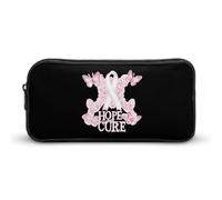 Breast Cancer Hope Fight Cure Pencil Case Pen Box Stationery Bag Makeup Organizer Multifunctional Pouch Holder