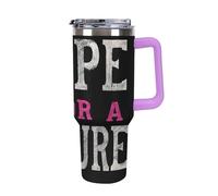 Breast Cancer Hope for A Cure Insulated Tumbler with Lid Handle Coffee Mug Stainless Steel Water Bottle for Car Travel Office