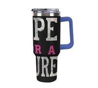 Breast Cancer Hope for A Cure Insulated Tumbler with Lid Handle Coffee Mug Stainless Steel Water Bottle for Car Travel Office