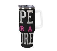 Breast Cancer Hope for A Cure Insulated Tumbler with Lid Handle Coffee Mug Stainless Steel Water Bottle for Car Travel Office