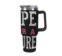 Breast Cancer Hope for A Cure Insulated Tumbler with Lid Handle Coffee Mug Stainless Steel Water Bottle for Car Travel Office