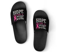 Breast Cancer Hope For A Cure Unisex Shower Slippers Non Slip Slides Bathroom Beach Pool Sandals