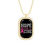 Breast Cancer Hope For A Cure Women's Necklaces Pendant Necklace Fashion Diamond Jewelry with Chain