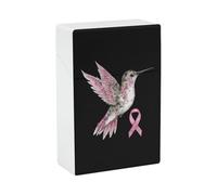 Breast Cancer Jeweled Hummingbird In October Funny Cigarette Case Stylish Cigarettes Holder Box Ideal Gifts for Men Women Smoker