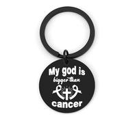 Breast Cancer Keychain Woman Man, Breast Cancers Awareness Accessories, Cancers Survivor Gifts, Care Gifts for Woman, Spiritual Gift for Survivor Patient Oncology Nurse, My God Is Bigger Than Cancer