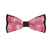 Breast Cancer Men's Bow Ties Adjustable Pre-Tied Bowties for Formal Wear Tuxedo Wedding