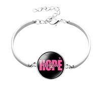 Breast Cancer Merchandise Uk Care For Women'S Adjustable Stainless Steel Heart Link Breast Cancer Bracelets Strength Bracelet