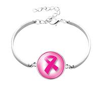 Breast Cancer Merchandise Uk Care For Women'S Adjustable Stainless Steel Heart Link Breast Cancer Bracelets Strength Bracelet