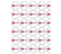 Breast Cancer Now Afternoon Tea 1.5" x30 (3.8cm PRE- CUT PREMIUM RICE PAPER Edible Cake Toppers 10% of each sale will be donated to Breast Cancer Now