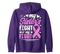 Breast Cancer Pink Ribbon My Sister Fight Awareness Month Zip Hoodie
