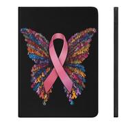 Breast Cancer Rainbow Ribbon Butterfly Case Compatible for IPAD Air4/Air5 （10.9in） Tablet Cases Cover Protective Auto Wake/Sleep