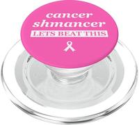 Breast Cancer Ribbon - Cancer Shmancer Lets Beat This PopSockets PopGrip for MagSafe