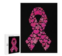 Breast Cancer Ribbon Wooden Jigsaw Puzzles for Adults
