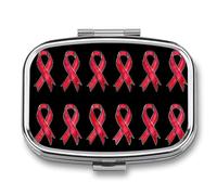 Breast Cancer Ribbons Awareness Bows Travel Pill Box Portable Pill Organizer Medical Box Pill Case Pill Container for Men Women