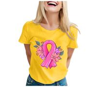 Breast Cancer Shirt for Women,Be Survivor Unbreakable and Awareness T-Shirt Pink Ribbon Gifts Inspirational Tee Top T Ladies Adults Tshirt Women Woman Female UK Funny (Yellow,5XL)
