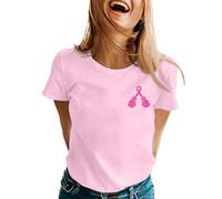 Breast Cancer Shirt for Women Heart Pink Ribbon Tshirt Cancer T Shirt Research Tops Womens T Shirts Let's F##K Pink Adults Fashion Ladies Gifts for Women October Family (Light Pink,XL)