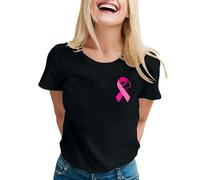 Breast Cancer Shirt for Women Pink Ribbon Pink Shirt This is My Cancer Fighting T-Shirt Awareness Tee Tops Breast Tshirts Women T Shirts for Ladies Gifts October Family (Black,M)