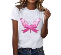 Breast Cancer Shirt for Women Pink Ribbon Tshirt This is My Cancer Fighting Shirt T-Shirt Survivor Tops Yes Ive Got Breast T-Shirts Neon Pink T Ladies Gifts for Women (White,L)