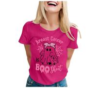 Breast Cancer Shirt Heart Pink Ribbon Tshirt Strong Family Breast Cancer Awareness T-Shirt Survivor Tops Female Bats T Shirt Women Funny T Shirts Gifts for Women October (Hot Pink,XXL)