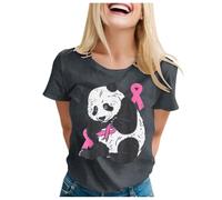 Breast Cancer Shirt Pink Ribbon T Shirt Be Cancer Survivor Unbreakable and Awareness T-Shirt Survivor Tops Female T Women Neon Pink Tshirt Ladies Breast Gifts October (Grey,M)