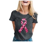 Breast Cancer Shirt Pink Ribbon T Shirt This is My Cancer Fighting T-Shirt Funny Breast Tops Race for Life T-Shirts Pink T Ladies Pamper Gifts for Women Going Through (Grey,L)