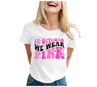 Breast Cancer Shirt Pink Ribbon Tshirt Pink Ribbon Breast Cancer Awareness T-Shirt Awareness Inspirational Tee Top Survivor T Shirt Tshirt Women Gifts for Women Funny (White,XL)