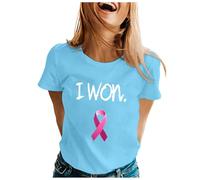Breast Cancer Shirt,This is My Fighting Shirt T-Shirt Pink Ribbon T Tops Womens Neon Tshirt Race for Life Gifts Women Going Through Female UK Funny Support for My Mom (Sky Blue,L)