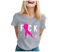 Breast Cancer Shirt,This is My Fighting Shirt T-Shirt Women Pink Ribbon T Tops Singer Shirts for UK Now Funny Treatment Gift Female Funny Support for My Mom for Family (Grey,S)