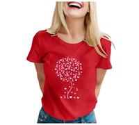 Breast Cancer Shirt Women Pink Ribbon T Shirt This is My Cancer Fighting T-Shirt Survivor Tops Race for Life T Pink Tshirts Women Breast Gifts for October Family Mom (Red,S)