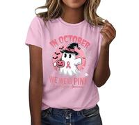 Breast Cancer Shirt Yellow Ribbon T Shirt This is My Cancer Fighting T-Shirt Survivor Tops Female Race for Life T-Shirts Pink Shirts Woman Breast Gifts for Women October (Pink,XL)