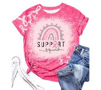 Breast Cancer Shirts for Women Pink Ribbon Shirt Cancer Awareness T-Shirt Spread The Hope Shirt Casual Short Sleeve Tops, Pink7, XXL