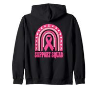 Breast Cancer Support Squad Rainbow Breast Cancer Awareness Zip Hoodie