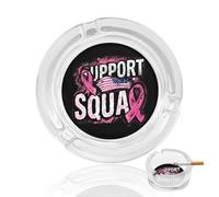 Breast Cancer Support Squad U.S.A. Flag Ashtrays for Cigarettes Portable Decorative Ashtray for Home Office