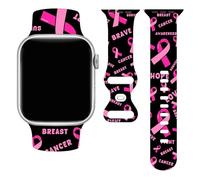Breast Cancer Survivor Awareness Pink Ribbon Watch Series 11 IWatch Band Compatible With Apple Watch 42mm 44mm 45mm 49mm, Brave Wristbands Silicone Strap Replacements For 10/9/8/Se/Ultra For Women Men