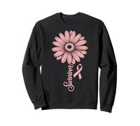 Breast Cancer Survivor Flower Pink Ribbon Sweatshirt