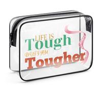Breast Cancer Survivor Gift Clear Makeup Bag Cancer Awareness Gifts for Women Get Well Soon Gifts Cosmetic Bag Inspirational Chemo Gifts for Cancer Patients Friend Family Birthday Christmas Travel Bag