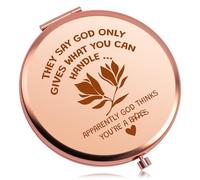 Breast Cancer Survivor Gifts for Woman Compact Makeup Mirror Cancer Care Gifts for Women Comfort Gift for Patients Women Inspirational Chemo Present for Patients Friends Family Folding Makeup Mirror