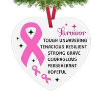 Breast Cancer Survivor Gifts for Women Cancer Awareness Warrior Christmas Ornament Inspirational Gift for Patients Female Encouragement Gift for Friends Sister Wife Mom Grandma Christmas Tree Decor