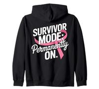 Breast Cancer Survivor Mode Pink Ribbon Zip Hoodie