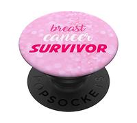 Breast Cancer Survivor Pink Ribbon Awareness Women PopSockets Swappable PopGrip