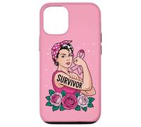Breast Cancer Survivor Rosie Riveter Pink Ribbon Case for iPhone 12/12 Pro