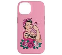 Breast Cancer Survivor Rosie Riveter Pink Ribbon Case for iPhone 14