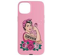 Breast Cancer Survivor Rosie Riveter Pink Ribbon Case for iPhone 15 Plus